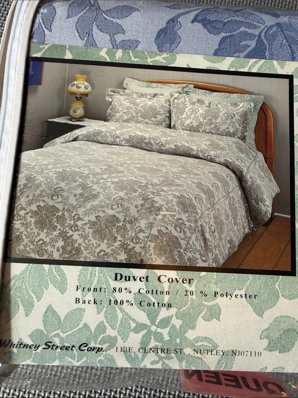 Botanical Damask Blue Full/Queen Duvet Cover